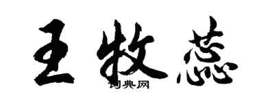 胡問遂王牧蕊行書個性簽名怎么寫