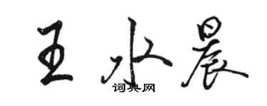 駱恆光王水晨行書個性簽名怎么寫