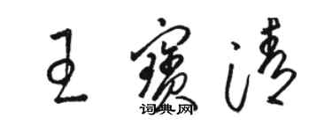 駱恆光王寶清草書個性簽名怎么寫