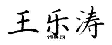 丁謙王樂濤楷書個性簽名怎么寫