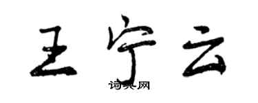 曾慶福王寧雲行書個性簽名怎么寫