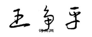 曾慶福王爭平草書個性簽名怎么寫