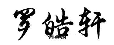 胡問遂羅皓軒行書個性簽名怎么寫