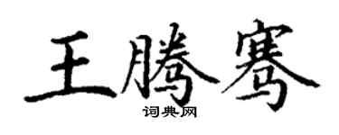 丁謙王騰騫楷書個性簽名怎么寫