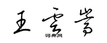 梁錦英王雲嵩草書個性簽名怎么寫