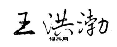 曾慶福王洪渤行書個性簽名怎么寫