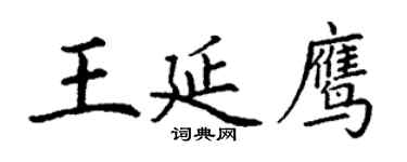 丁謙王延鷹楷書個性簽名怎么寫