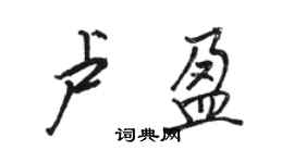 駱恆光盧盈行書個性簽名怎么寫