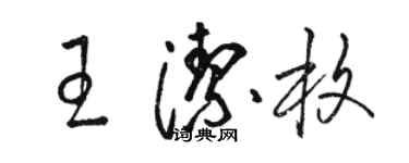 駱恆光王潔枚草書個性簽名怎么寫