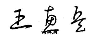 曾慶福王惠兵草書個性簽名怎么寫