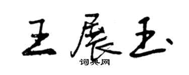 曾慶福王展玉行書個性簽名怎么寫