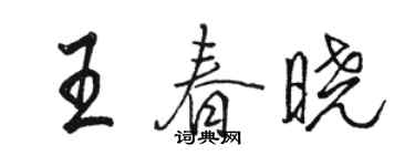 駱恆光王春曉行書個性簽名怎么寫