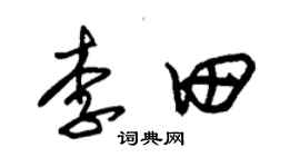 朱錫榮李田草書個性簽名怎么寫