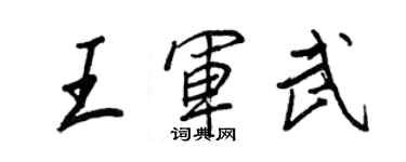 王正良王軍武行書個性簽名怎么寫