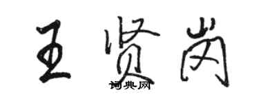 駱恆光王賢崗行書個性簽名怎么寫