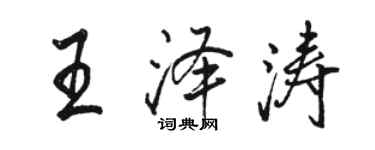 駱恆光王澤濤行書個性簽名怎么寫