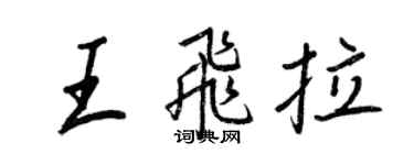 王正良王飛拉行書個性簽名怎么寫