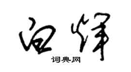 朱錫榮白輝草書個性簽名怎么寫