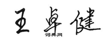 駱恆光王卓健行書個性簽名怎么寫