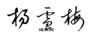 梁錦英楊雪梅草書個性簽名怎么寫