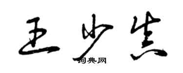 曾慶福王少真草書個性簽名怎么寫