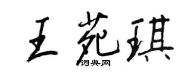 王正良王苑琪行書個性簽名怎么寫