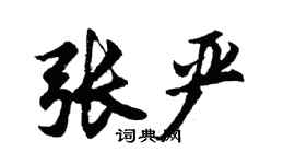 胡問遂張嚴行書個性簽名怎么寫