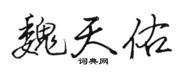 駱恆光魏天佑行書個性簽名怎么寫