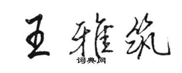 駱恆光王雅築行書個性簽名怎么寫
