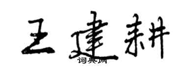 曾慶福王建耕行書個性簽名怎么寫