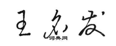 駱恆光王名發草書個性簽名怎么寫