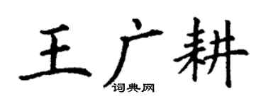 丁謙王廣耕楷書個性簽名怎么寫