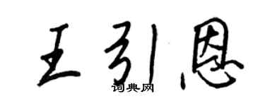 王正良王引恩行書個性簽名怎么寫