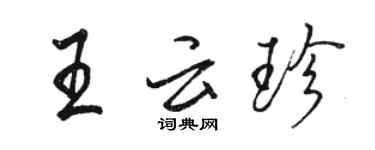 駱恆光王雲珍行書個性簽名怎么寫