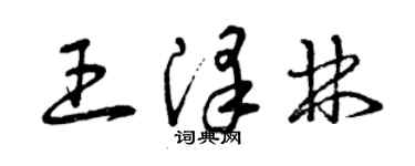 曾慶福王澤林草書個性簽名怎么寫