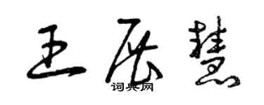 曾慶福王展慧草書個性簽名怎么寫