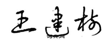 曾慶福王建樹草書個性簽名怎么寫