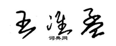 朱錫榮王準孟草書個性簽名怎么寫