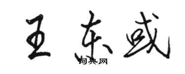 駱恆光王東或行書個性簽名怎么寫