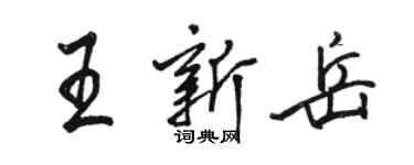 駱恆光王新岳行書個性簽名怎么寫