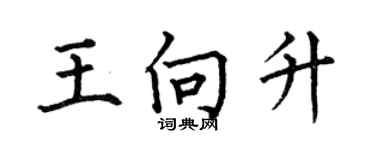 何伯昌王向升楷書個性簽名怎么寫