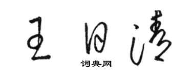 駱恆光王日清草書個性簽名怎么寫