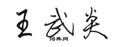 駱恆光王武炎行書個性簽名怎么寫