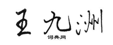 駱恆光王九洲行書個性簽名怎么寫