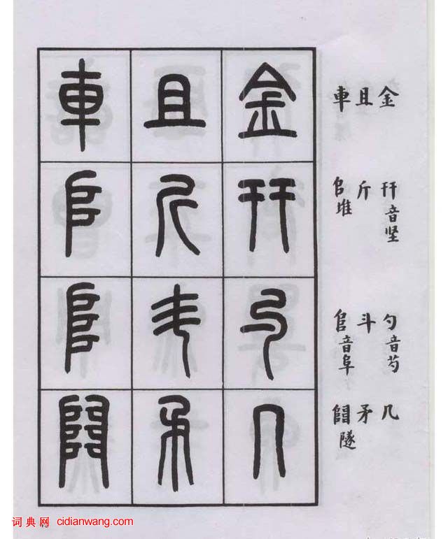 王福庵篆書《說文部目》