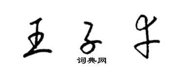 梁錦英王子幸草書個性簽名怎么寫