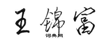 駱恆光王錦富行書個性簽名怎么寫