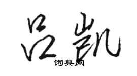 駱恆光呂凱行書個性簽名怎么寫