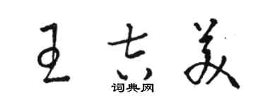 駱恆光王吉美草書個性簽名怎么寫