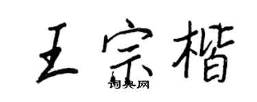 王正良王宗楷行書個性簽名怎么寫